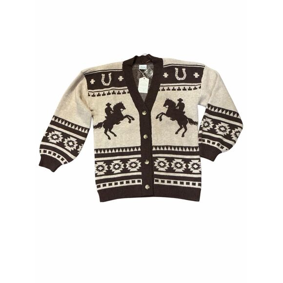 New'M Sweaters - Brand New New'm Women's S Vintage Western Cowgirl Horse Knit Cardigan Sweater